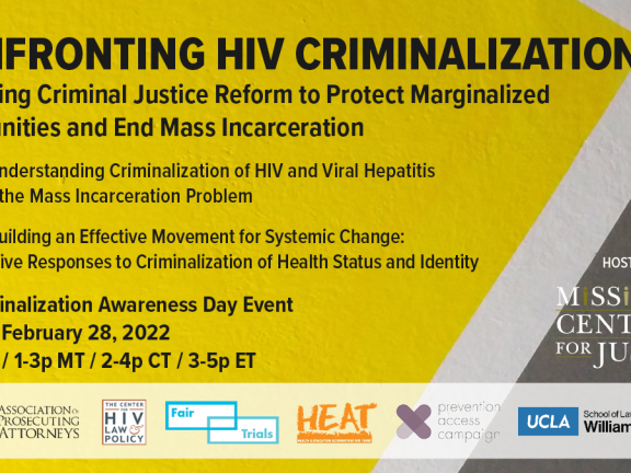 Confronting HIV Criminalization Webinar Logo Graphic