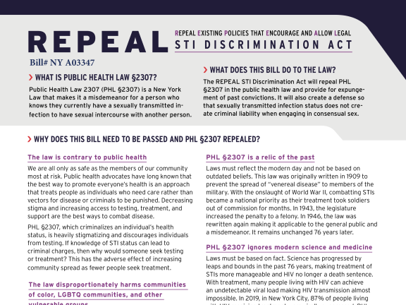 Screenshot of the REPEAL STI Fact Sheet