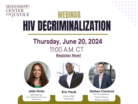 Logo graphic for HIV Decriminalization Webinar