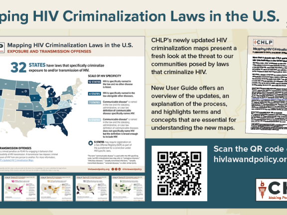 Tan and dark blue background with map thumbnail, user guide thumbnail, resource title, descriptive text, QR code and CHLP logo