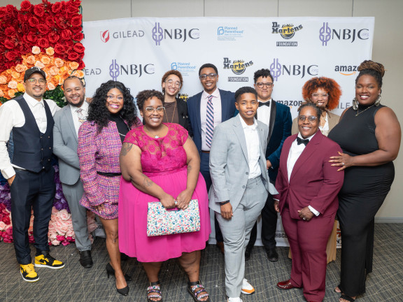 Kytara Epps pictured with some of the 100 to Watch Black LGBTQ+/SGL Emerging Leaders cohort.