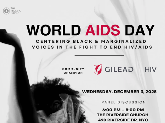 White background with Black person dancing with a sheer white cape and event details in black type.