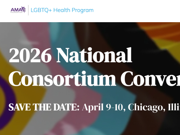 Event detail in white type in front of a Progress Pride Rainbow Flag with AMAF logo at the top.