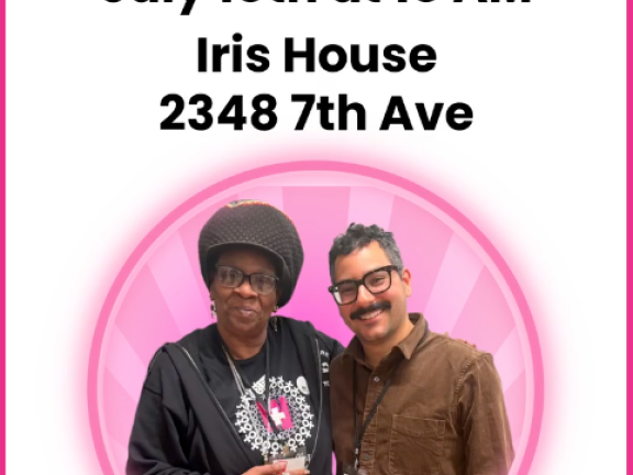 Pic of Elder and Amir with black text with event info and PWN logo with a pink border