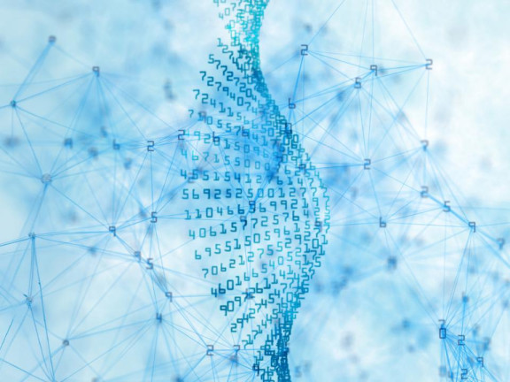 Abstract genetic sequencing artwork