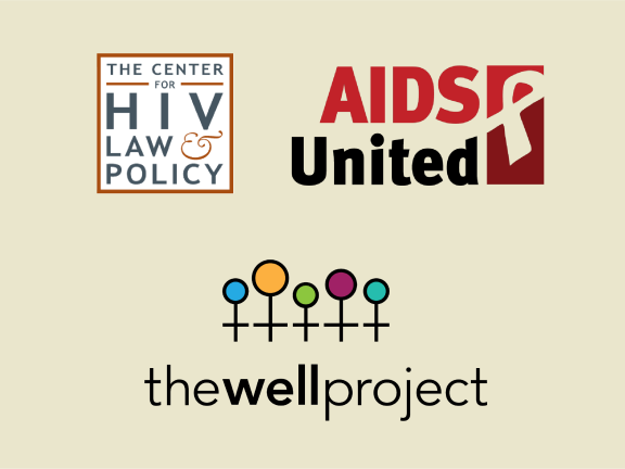 Logos for CHLP AIDS United and the Well Project