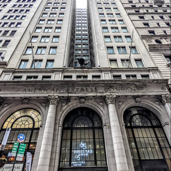 Facade of 65 Broadway in lower Manhattan