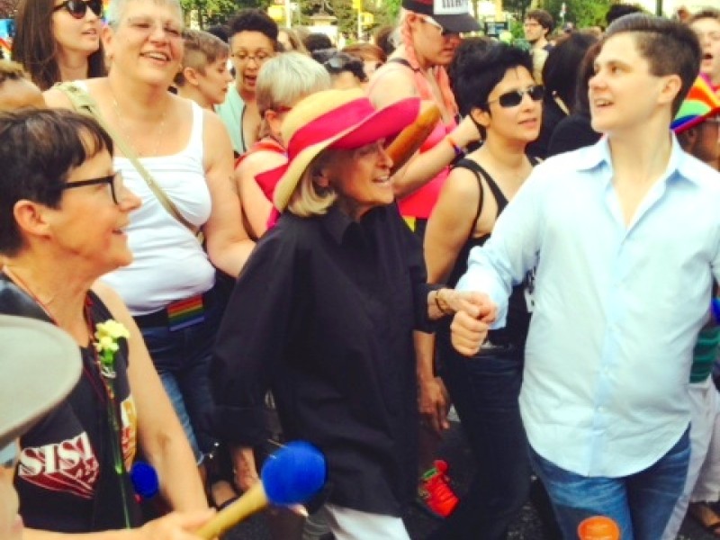 Edie Windsor in a crowd of people