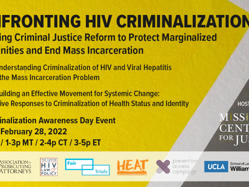 Confronting Criminalization Webinar Logo Graphic