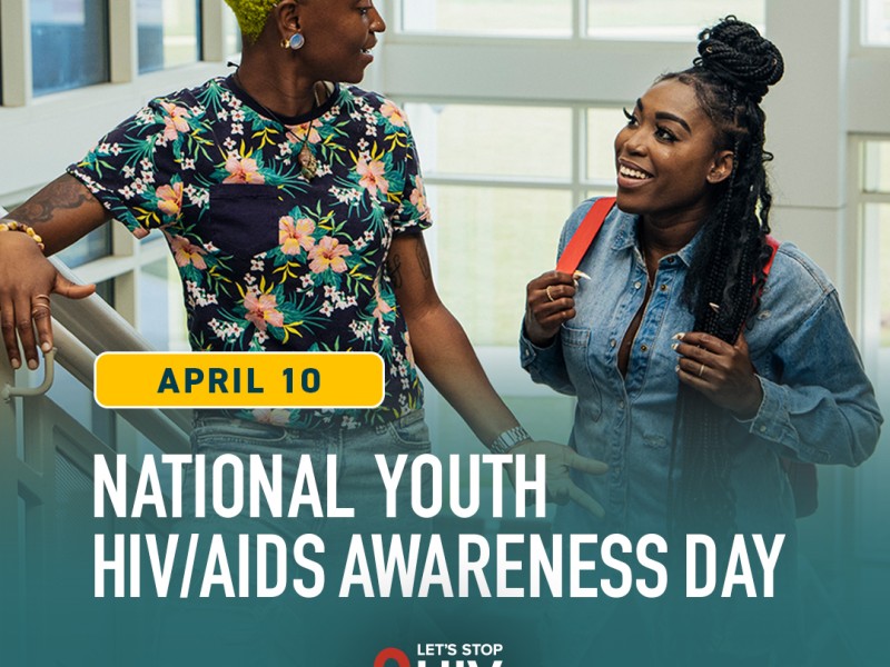 Promotional image for National Youth HIV/AIDS Awareness Day on April 10