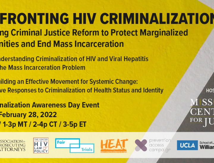 Confronting HIV Criminalization Webinar Logo Graphic