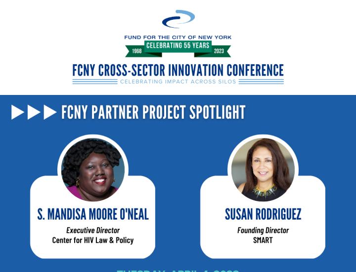 FCNY Conference Logo Graphic with Photo of Mandisa Moore-O'Neal and Susan Rodriguez
