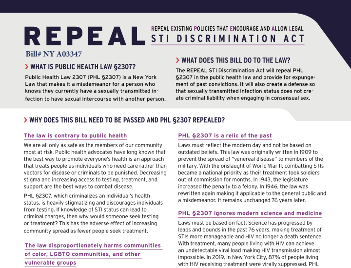 Screenshot of the REPEAL STI Fact Sheet