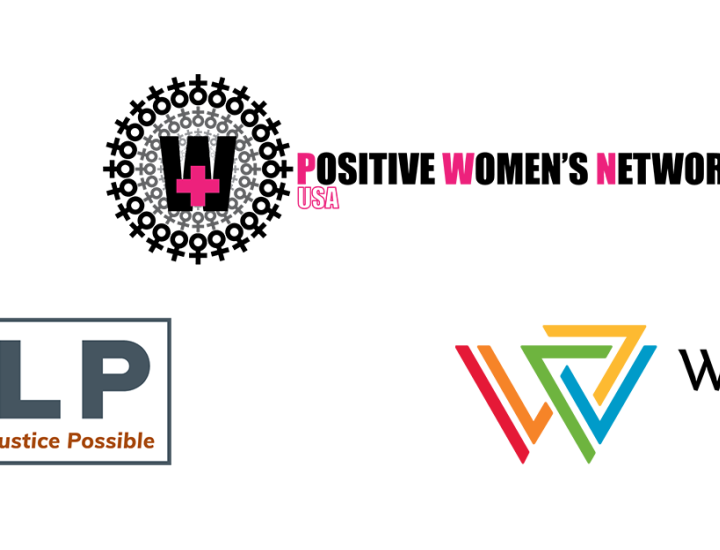 Logos for US PLHIV Caucus, PWN, SERO, CHJLP, Whitman Walker Institute