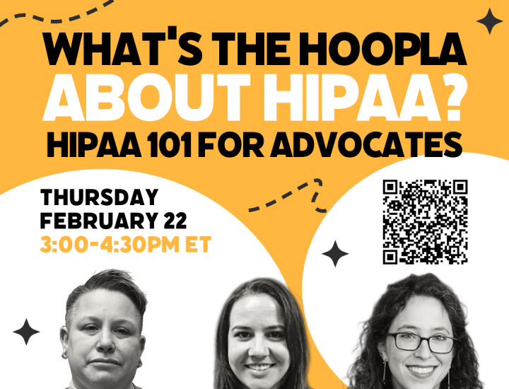 What's the Hoopla About HIPAA event graphic with speaker headshots