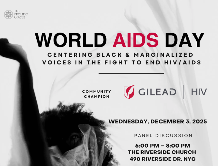 White background with Black person dancing with a sheer white cape and event details in black type.