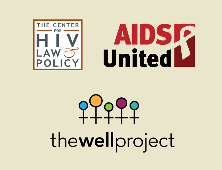 Logos for CHLP AIDS United and the Well Project