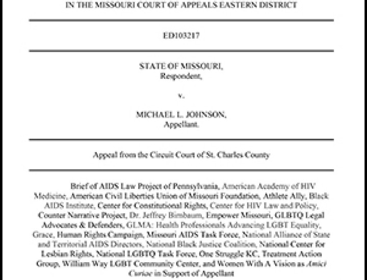 Cover of Missouri v Johnson Brief